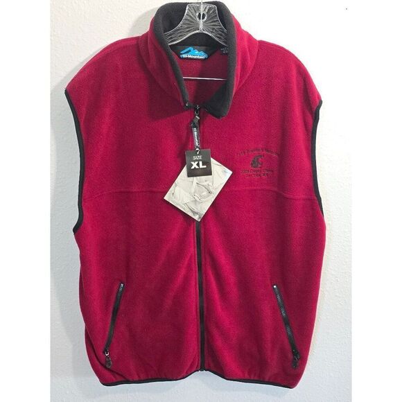 NWT Tri-Mountain Mens Excursion Panda Fleece Vest, X-Large, Maroon/Black Logo - Picture 1 of 8